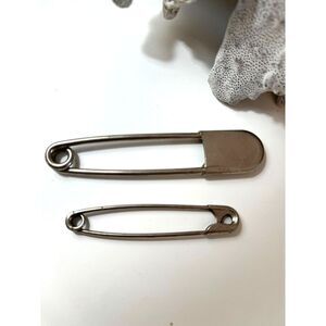 2 vintage large safety pins great for jewelry or crafts